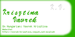 krisztina vavrek business card